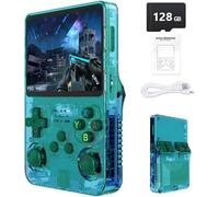 Console de Jeu rétro Portable R36S - Plus de 21 000 Jeux Classiques, écran IPS 3,5", 64 Go/128 Go de Stockage, système Linux (Vert - 128G)