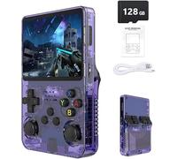 Console de Jeu rétro Portable R36S - Plus de 21 000 Jeux Classiques, écran IPS 3,5", 64 Go/128 Go de Stockage, système Linux (Violet - 128G)