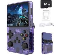 Console de Jeu rétro Portable R36S - Plus de 21 000 Jeux Classiques, écran IPS 3,5", 64 Go/128 Go de Stockage, système Linux (Violet - 64G)