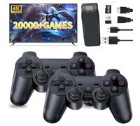 Console de Jeu rétro sans Fil, construit dans 20000+ Jeux Classiques avec 18 emulateurs, Double contrôleurs sans Fil 2.4g, 4K High Definition HDMI Output, Built-in 64G Plug & Play Video Game Console