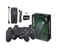 Console de Jeu Vidéo Portable HD 4K 64G avec 2 Manettes Sans Fil 2.4G 20000+ Types de Jeu Rétro Classique pour PS1-GBA