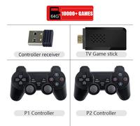 Console De Jeu Vidéo Rétro Tv 4k Hd, Avec 2 Manettes, Compatible Hdmi, Lecteur Compatible Ps1/Fc/Gba