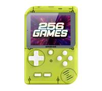 Amstrad Console de jeu portable 256 jeux Batterie rechargeable Transparent vert
