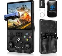 Console de jeux portable Amxcnoy R36 Max Retro, 64G, 18000+ jeux, 4000mAh, 30+ simulateurs, système Linux, 4‘’IPS Écran, Nostalgia