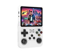 Console de Jeux,R36s Console de Jeu Portable, Carte TF 128 Go, Console de Jeu Portable rétro IPS 3,5 Pouces avec Jeux et PS1, PSP, N64, NDS, SuperN, GameB, GBA, NeoG, 64 Go + 15 000 Jeux (Blanc)