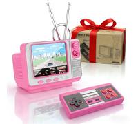 Console de Jeux rétro - 42 JALECO + 168 Jeux Classiques, 2,4G sans Fil 2 Joueurs, écran IPS 3,0 Pouces, Extension TF Card, idéale pour Les Enfants (Rose-Console rétro Safe Play)