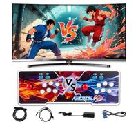 Console de Jeux Rétro 8000 3D WiFi Games in 1, Jeux vidéo Plug and Play Ecran HD 1280*720, Jusqu'à 4 Joueurs, Support Joystick Externe, Personnalisation des Touches (Flammes Rouges et Bleues)