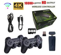 Console de Jeux vidéo 2.4G Double Contrôleur Sans Fil 4K, Emulateur avec10000 Jeux PS1/GBA Garçon