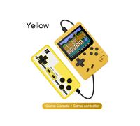 Console de jeux vidéo portable mini Twitch rétro (jaune avec manette) - Écran LCD couleur 8 bits - 400