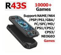 Console de jeux vidéo rétro portable R43S, système Linux open source, écran IPS 4,3 pouces, Noir, 128 Go