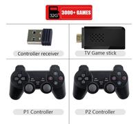 Console De Jeux Vidéo Sans Fil 2.4g, Écran Hd 4k, 10000 Go, Compatible Hdmi, Rétro, Classique, 64 Go, Double Contrôleur Pour Ps1 Fc