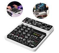 Console de mixage audio 4 canaux avec Bluetooth, alimentation fantôme 48V, interface audio USB, enregistrement, karaoké, DJ, studio. GK05