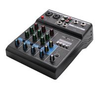 Console de mixage audio portable professionnelle 4 canaux Bluetooth DJ avec effet de réverbération pour karaoké, USB, scène et KTV.
