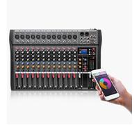 Console de mixage de son de microphone numérique bluetooth 12 canaux Amplificateur audio professionnel de karaoké avec USB