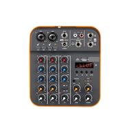 Console de mixage DJ 4 canaux avec Bluetooth, carte son USB 48 V for enregistrement sur PC, microphone, streaming en direct Table d'harmonie de studio