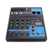 Console de Mixage DJ Professionnelle 5 Canaux, Bluetooth USB MP3, Effets Réverbération Delay pour Production Musicale Karaoké Enregistrement (Prise UE)