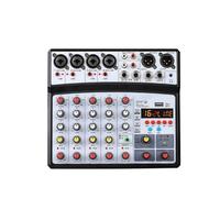 Console de mixage portable 6 canaux, interface USB, carte son avec 16 DSP Echo(blanc)