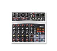 Console de mixage portable 6 canaux, interface USB, carte son avec 16 DSP Echo(Zwart)