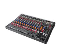 Console de mixage professionnelle 48 V 12 canaux avec entrée USB MP3 Bluetooth Écran LCD stéréo DJ Audio Mixer pour festivals de musique studios d'enregistrement