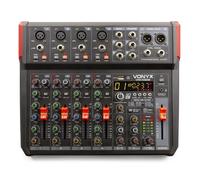 Vonyx Console de mixage VM-KG08 8 canaux Bluetooth MP3 USB Processeur de son Écran LED