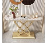 Console de Rangement pour entrée, Table d'appoint étroite, Console Moderne avec piètement en métal, Table d'entrée Effet marbre, Table étroite avec Pieds géométriques pour Salon, entrée, lon