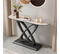 Console de Rangement pour entrée, Table d'appoint étroite, Console Moderne avec piètement en métal, Table d'entrée Effet marbre, Table étroite avec Pieds géométriques pour Salon, entrée, lon