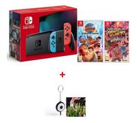 Console de salon - Nintendo - Switch Emblématique - Rouge Néon - Bleu Néon - 2 Jeux Offerts