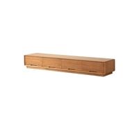Console De Télévision 210cm Solid Wood Country Entertainment Center, Cherry Wood Rounded Corner Living Room Floor Cabinet, Simple Storage Furniture with Drawers Meuble TV De Salon