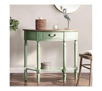 Console Demi-Lune avec tiroirs de Rangement et étagère for Salon(Green)