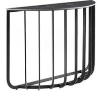 KLODIE - Console Demi-Lune Plateau Céramique Marbré Cadre Métal Gris Anthracite -