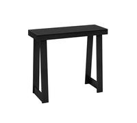 Console d'Entrée 91,5cm Long Meuble de Rangement Pour Couloir Chambre Salon Noir