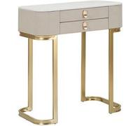 Console d'entrée avec 2 tiroirs et pieds dorés 70x40cm Beauty Crème G