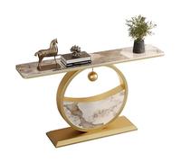 Console d'entrée avec cadre en fer - Dalle de roche rustique pour couloir, chambre à coucher, salon, foyer - Charge maximale : 100 kg