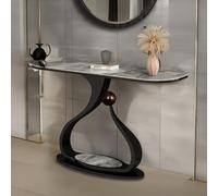 Console d'entrée avec dessus en imitation marbre, design contemporain derrière le canapé, améliore l'espace de vie avec une construction robuste