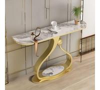 Console d'entrée avec dessus en imitation marbre, design contemporain derrière le canapé, améliore l'espace de vie avec une construction robuste