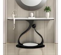 Console d'entrée avec dessus en imitation marbre, design contemporain derrière le canapé, améliore l'espace de vie avec une construction robuste