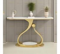 Console d'entrée avec dessus en imitation marbre, design contemporain derrière le canapé, améliore l'espace de vie avec une construction robuste