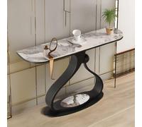 Console d'entrée avec dessus en imitation marbre, design contemporain derrière le canapé, améliore l'espace de vie avec une construction robuste
