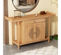 Console D'entrée avec Plateau Coulissant et Rangement à Double Porte, Grande Capacité de Rangement, Table Console pour la Maison et Les Lieux de Culte(Yellow,120x40x83cm/47x16x33in)