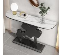 Console d'entrée avec plateau en pierre et base en métal pour salon, couloir, entrée