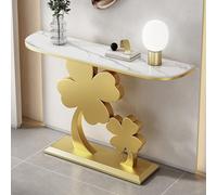 Console d'entrée avec plateau en pierre et base en métal pour salon, couloir, entrée