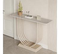 Console D'entrée en Forme de U, Base en Acier au Carbone, Table D'appoint à Placer Derrière le Canapé, Convient pour le Salon, le Bureau et la Chambre à Coucher(White,140x30x80cm/55x12x31in)