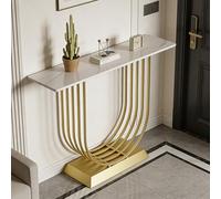 Console D'entrée en Forme de U, Base en Acier au Carbone, Table D'appoint à Placer Derrière le Canapé, Convient pour le Salon, le Bureau et la Chambre à Coucher(Gold,140x30x80cm/55x12x31in)