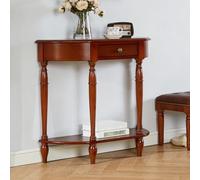 Console d'Entrée Étroite avec Étagère - Meuble Hall Rustique Brun,Table de Console pour Petit Espace,Multifonction pour Entrée,Salon et Chambre Light Walnut L35.4xW11.8xH31.5''