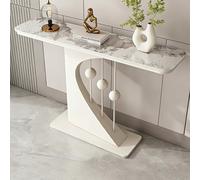 Console d'entrée Moderne, Design Original avec Perles, Table d'appoint étroite et décorative, idéale pour Le Salon, Le Bureau, Le Couloir ou l'entrée.(White-2,100cm/39.3in)