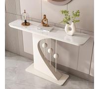 Console d'entrée Moderne, Design Original avec Perles, Table d'appoint étroite et décorative, idéale pour Le Salon, Le Bureau, Le Couloir ou l'entrée.(White-1,100cm/39.3in)