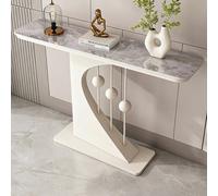 Console d'entrée Moderne, Design Original avec Perles, Table d'appoint étroite et décorative, idéale pour Le Salon, Le Bureau, Le Couloir ou l'entrée.(White-3,120cm/47.2in)