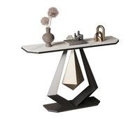 Console d'entrée noire élégante avec base en métal robuste - Accent italien contemporain pour salon, hall d'entrée - 80 x 30 x 80 cm (finition blanche)