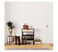 Console d'entrée rangement chaussures bois et métal 60x80cm