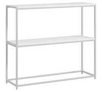 Table console plateau étagère dim. 100L x 30l x 87H cm acier panneaux blanc